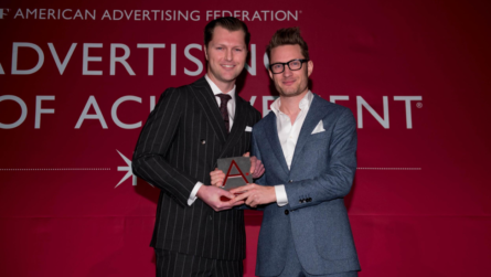 Miller/Datri Entertainment proudly sponsors the Advertising Hall of Achievement; Colby Reed Miller presents award