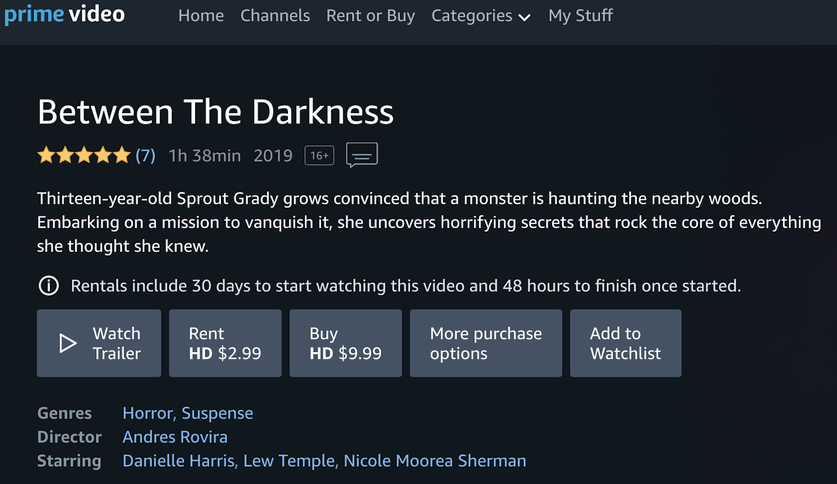 Miller/Datri Entertainment’s feature film “Between The Darkness” released on Amazon and other major streaming platforms